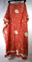 Antique Beads Gota Work Indian Cut Saree Sari Party Wear Dress Orange Red - £124.64 GBP