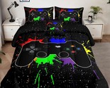 Boys Gamer Comforter Sets Queen Size For Kids Bedding,5 Piece Bed In A B... - £81.05 GBP