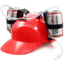 Drinking Helmet - Can Holder Drinker Hat Cap with Straw for Beer &amp; Soda - £20.01 GBP