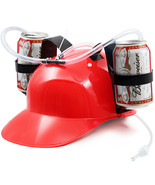 Drinking Helmet - Can Holder Drinker Hat Cap with Straw for Beer &amp; Soda - £19.80 GBP