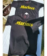 USMC US MARINE CORP BLACK 2 QTY T- SHIRT BUNDLE NWT SMALL RECRUIT ISSUE - €19,72 EUR