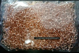 Light Rose gold plate open jump rings 3mm dia. round wire  22 ga 1000pcs FPJ034C - £3.85 GBP