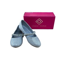 Dream Pairs Girls Silver Serena 100 Mary Jane Ballet Flat Rhinestones Size 2 - £7.83 GBP