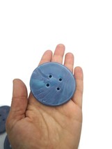 6Pc Extra Large Artisan Ceramic Sewing Buttons 60mm Mabled 4 Hole For Coat - $43.59
