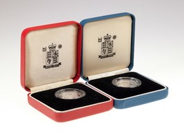 1993 Great Britain One Pound Two Coin Set In Silver Proof &amp; Piedfort w/ ... - £89.55 GBP