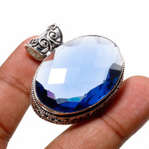 Tanzanite Quartz Vintage Style Gemstone Handmade Pendant Jewelry 1.40&quot; SA 2375 - £6.21 GBP