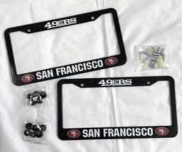 2 New San Francisco 49ers Football Metal License Plate Frames Black - £22.90 GBP