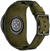 Samsung Gear S3 Frontier/Classic 22mm/Galaxy 46mm Watch Band Leather Army Green - £47.35 GBP