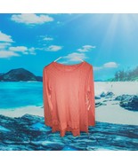 Soft Surroundings Sz Small Cora Pima TShirt Orange White Stripe L Sleeve... - $495.69 MXN