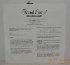 2001 Hasbro Trivial Pursuit Junior Replacement Original Instructions - £7.67 GBP