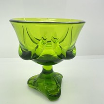 Viking Glass Vintage Avocado Green Drape Footed Candy Dish Replacement No lid - £13.22 GBP
