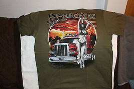 Semi Truck Trucker Big Rig Sexy Woman Stripper Born To Be Free T-SHIRT Shirt #5 - £8.88 GBP