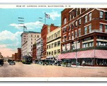 Elm Street View Looking North Manchester New Hampshire NH WB Postcard H20 - £2.30 GBP