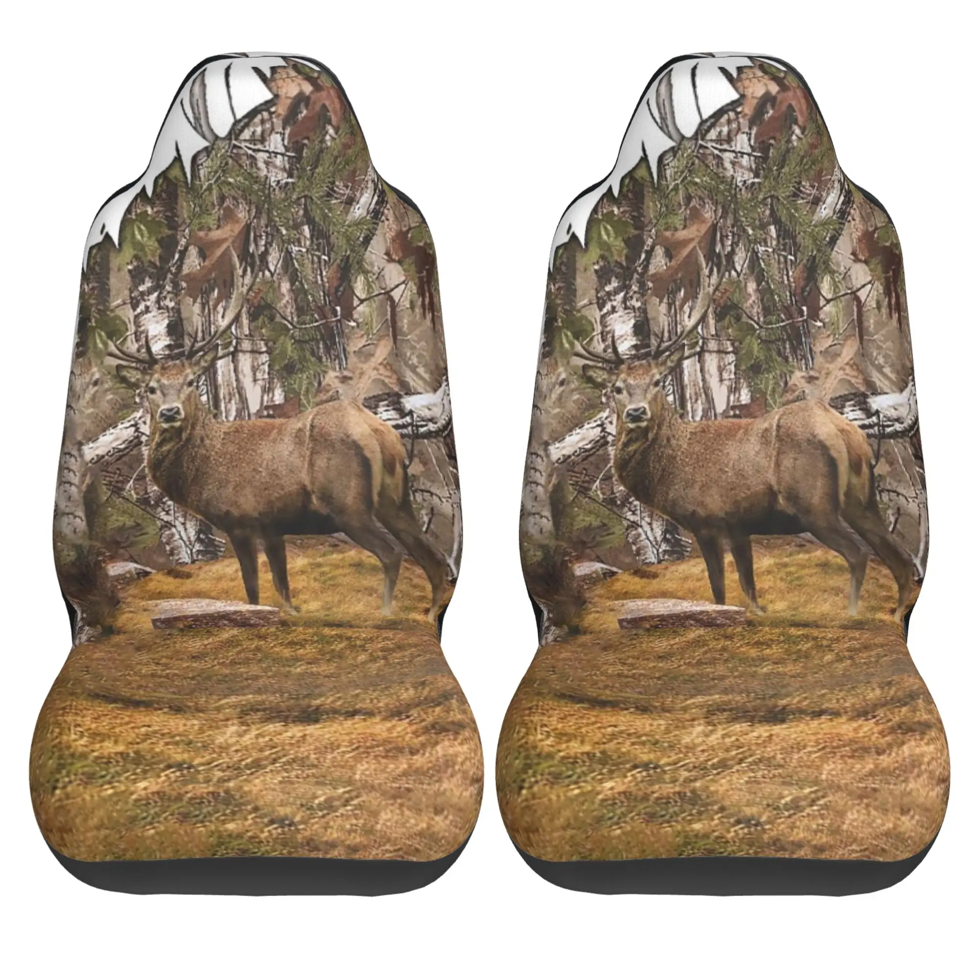Deer Print Front Seat Cover Only for Women Men Camo Hunting Forest Theme Driver - £23.31 GBP