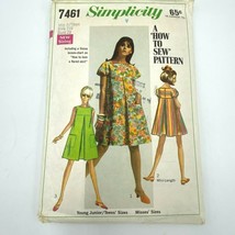 Vintage Simplicity 7461 Sewing Pattern Tent Dress Teen Bust 29 Swing A L... - $10.95