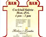Richoux of London Unusual Bar Cocktail and Wine Menu New York 1970&#39;s - £28.39 GBP