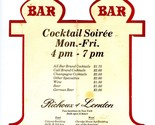 Richoux of London Unusual Bar Cocktail and Wine Menu New York 1970&#39;s - $35.61