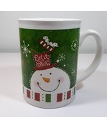Christmas Snowman Mug 24z Big Coffee Green Ceramic Holiday Soup Cocoa Co... - $9.70