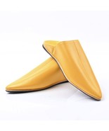 Moroccan slipper, Yellow leather slipper,handmade, leather, yellow,gifts... - £93.08 GBP