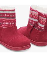 TOMS Nepal Boots Fuchsia Suede Fair Isle Tiny Size 5 - $24.75