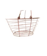 Pink Oval Wire Basket with Bail Handles Small Metal Display Prop - £15.53 GBP