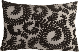 Brackendale Ferns Black Rectangular Throw Pillow, Complete with Pillow I... - $52.45