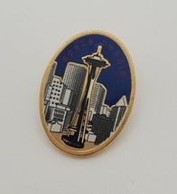 Seattle Space Needle Washington Oval Shaped Collectible Enamel Lapel Pin - £19.24 GBP