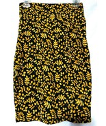 LuLaRoe Womens Black Yellow Gold Leaf Comfortable Skirt Size XS - £5.90 GBP