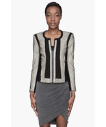 Helmut Lang Rift Laminated Embossed Tan and Black Leather Jacket P XS - $135.00