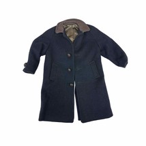VTG Michael Richards Sample size Navy Blue Wool Coat w/  Satin Lining Fo... - $79.30