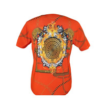 Men Crew T Shirt Makrom Turkey Medallion medusa Lion Floral 1231-426 red Gold image 5