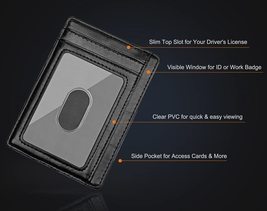 Slim Minimalist Front Pocket RFID Blocking Leather Money Clip Wallets fo... - $9.98