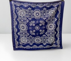 Vintage Blue Trunk Up Fast Color Bandana 24”x26.5” Larger Sz 100% Cotton - $37.40