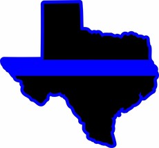 Thin Blue line decal - State of Texas with Blue Outline Police Reflective Decal - £3.94 GBP+