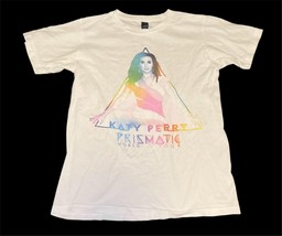 Katy Perry Prismatic World Tour 2014 White Graphic Concert T-Shirt Adult... - $9.89