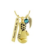 Golden Gloves Boxing Ash Pendant Urn - Love Charms™ Option - $39.95