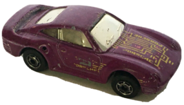 Hot Wheels Porsche Purple Vintage Toy Car Diecast 1987 Silver Tinted Win... - £2.35 GBP