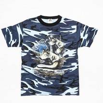 Juneau Alaska T Tee Shirt Mens M Two Wolves Arctic Camo Camouflage Fores... - $13.09