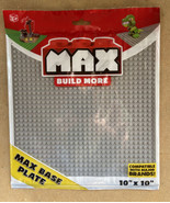 Max Build Base Plate Building Block Color Gray Major Brand Compatible 10... - $5.14