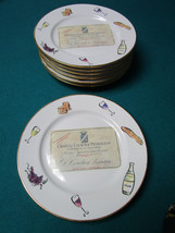 Rosanna Chateau Haul-Bages &amp; Lafaurie-Peyraguey  7 SALAD Plates 7&quot;, Italy   - $174.23