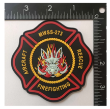 MARINE CORPS MWSS-273 AIRCRAFT RESCUE FIREFIGHTING PVC PATCH HOOK &amp; LOOP - £31.44 GBP