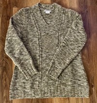 ExOfficio Women’s V-Neck Sz  Large LS Sweater in Sage Green Wool Blend EUC - £19.72 GBP