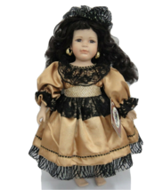 Geppeddo Dolls of World Eliska Gypsy 17&quot; Porcelain Doll Brown Satin Blac... - $14.10