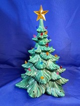 Vintage Atlantic Mold Ceramic Christmas Tree 16&#39; (No Base &amp; Missing 9 Lights) - £95.64 GBP