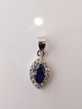 Natural Iolite with zircon Pendant in 925 Sterling Silver - £45.63 GBP