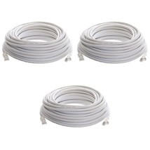 3 X 50Ft Feet White Internet Lan Cat5E Network Cable For Computer Modem ... - £15.71 GBP