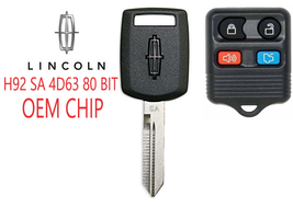 4B Remote + LINCOLN H92 Transponder Key 80 BIT SA OEM Chip Guranteed to Program - £14.94 GBP