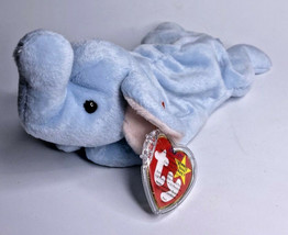 1995 Ty Beanie Baby &quot;Peanut&quot; Retired Blue Elephant BB14 - £7.83 GBP