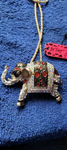 New Betsey Johnson Necklace Elephant Red Black White Collectible Decorative Nice - £11.80 GBP