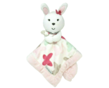 CARTER'S WHITE BUNNY RABBIT PINK GREY TEAL BUTTERFLY SECURITY BLANKET PL... - $28.50